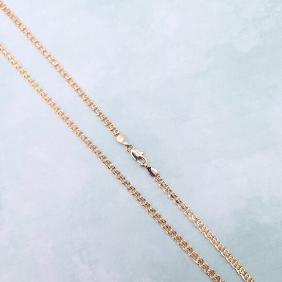 "Elegant Rose Gold Round Link Chain Necklace, 17.3 Inch Lightweight, XPNL0086 - Picture 8 of 12